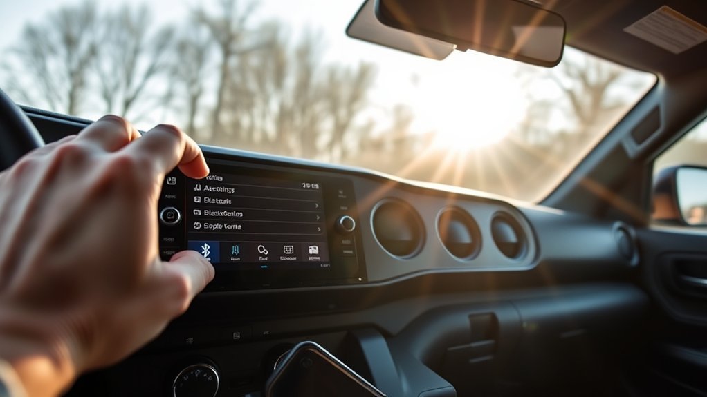 Toyota Tacoma touchscreen showing Apple CarPlay and Android Auto setup options