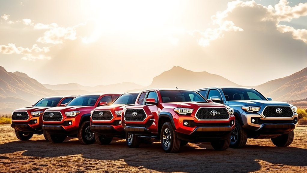 Toyota Tacoma generations showing compact pickup evolution
