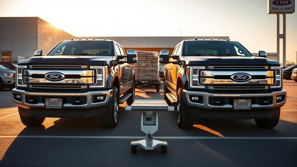 Pickup cab size affecting bed length, payload rating, and towing setup
