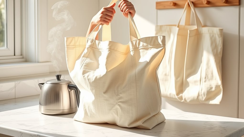 How to Reshape a Shrunken Canvas Tote Without Tearing It 2 canvas tote shape loss