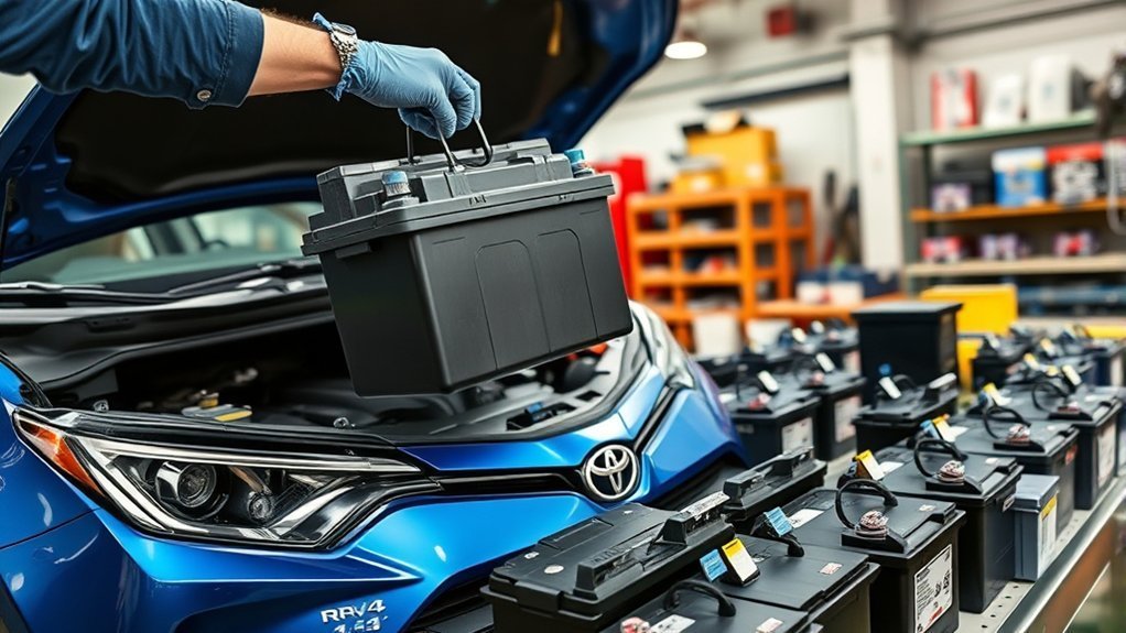Toyota RAV4 Battery Size Guide: 2026 Fitment Chart 2 Technician performing a certified Toyota RAV4 battery replacement service
