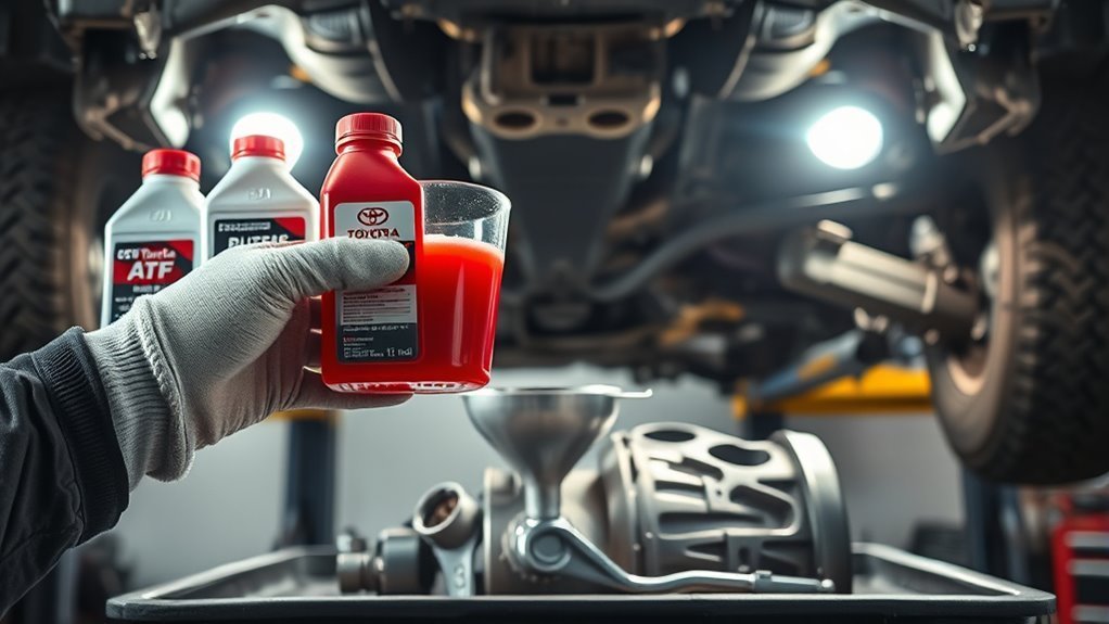 Toyota Tundra Transmission Fluid: WS, T-IV & Dexron 3 Checking and changing Toyota Tundra automatic transmission fluid during a drain and refill service