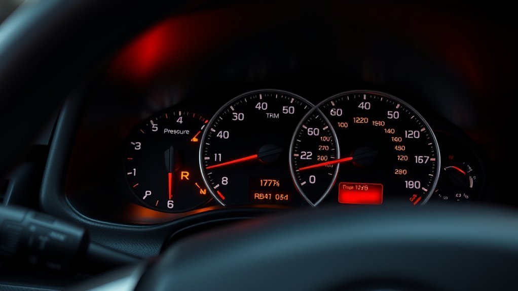 Driver checking RAV4 dashboard indicators and simple warning lights at home