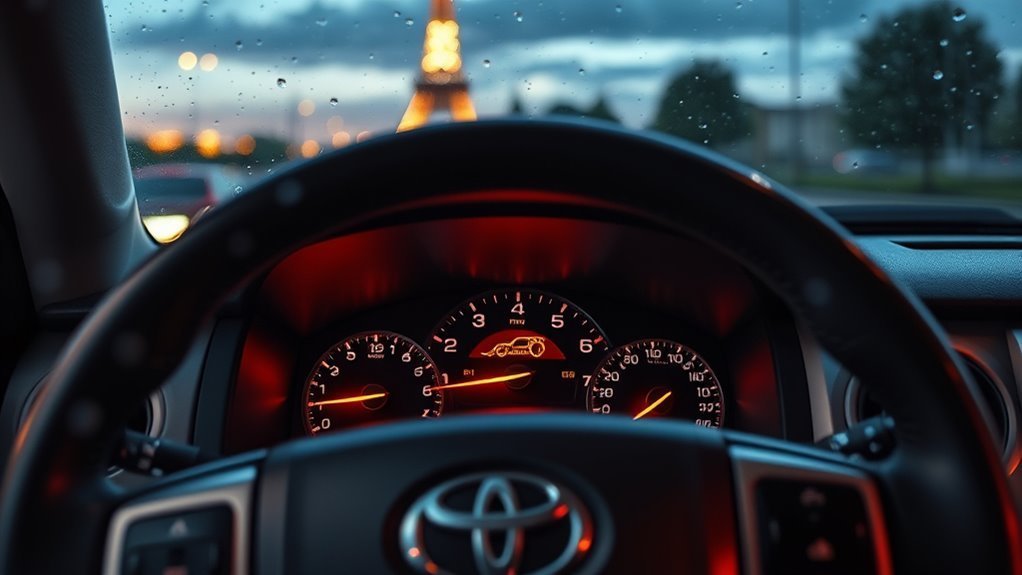 Toyota Tundra check engine light warning on the dashboard