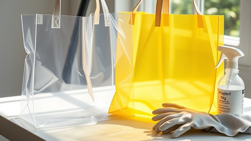 clear vinyl bags discoloration causes