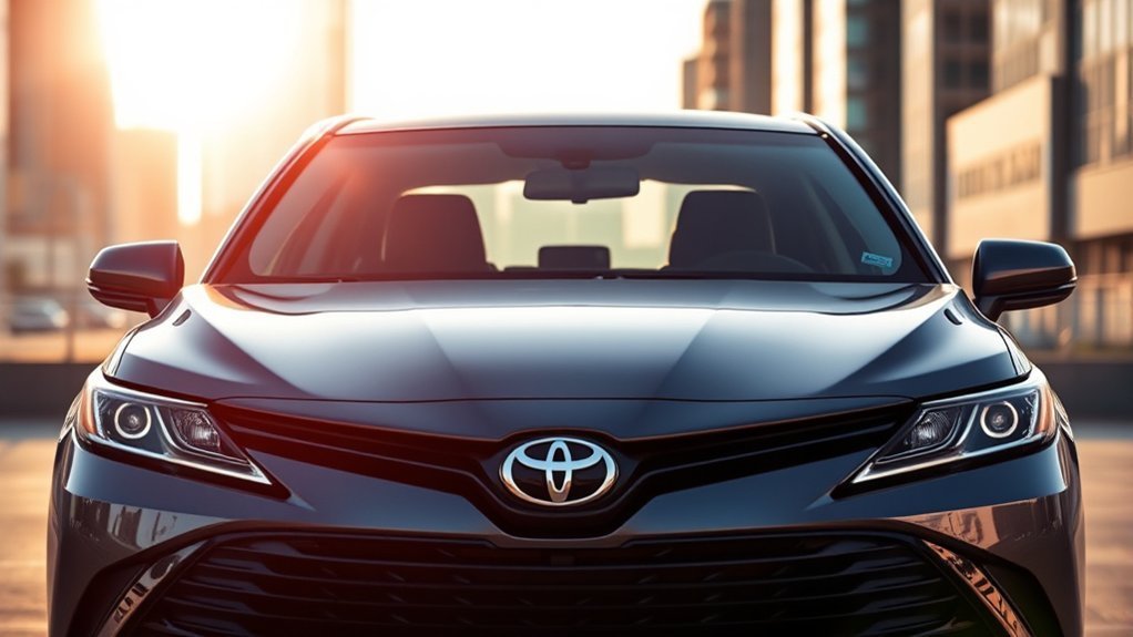 Toyota Camry driver using connected convenience features through a smartphone