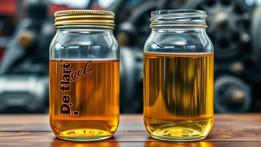 conventional motor oil being poured for engine lubrication