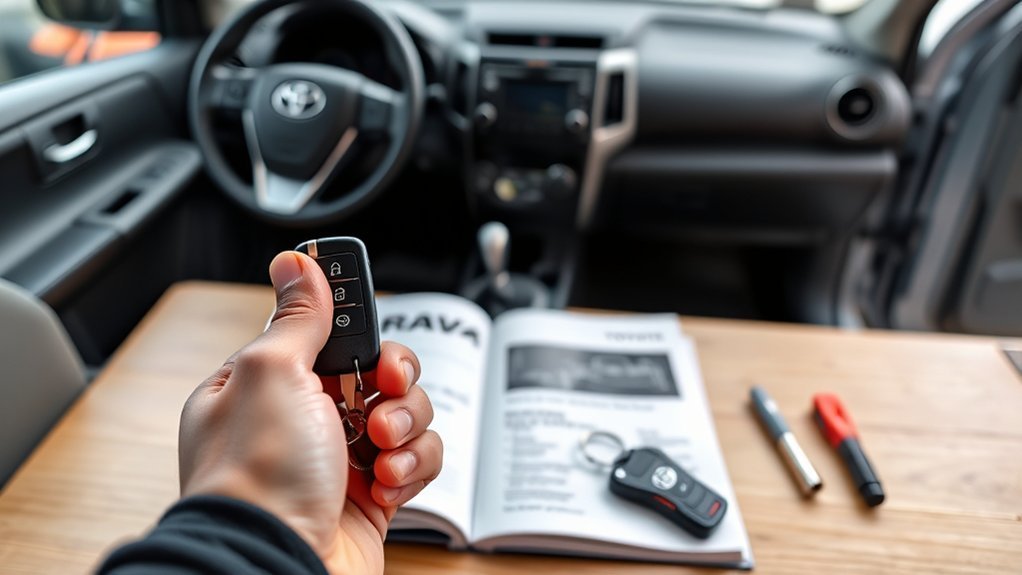 Toyota RAV4 owner preparing to program an extra key fob