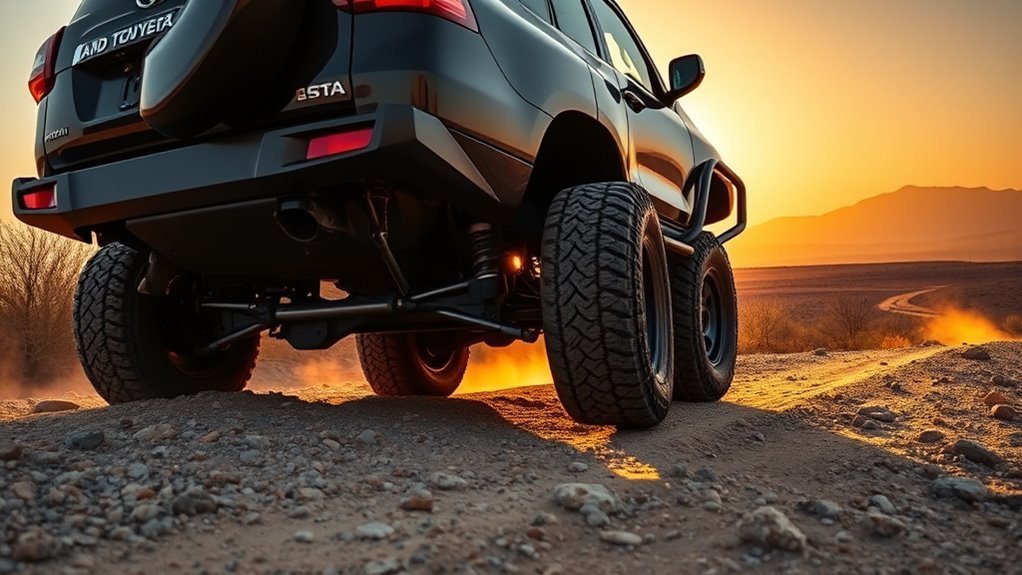 Land Cruiser on a rugged trail showing durable, adaptable off-road performance