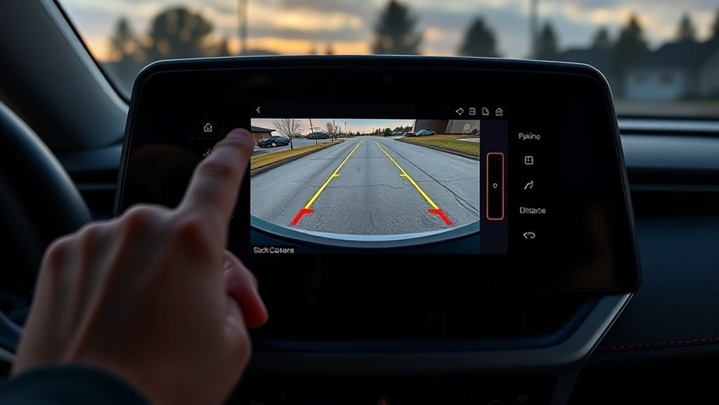 2025 Toyota RAV4 backup camera display with dynamic yellow guide lines