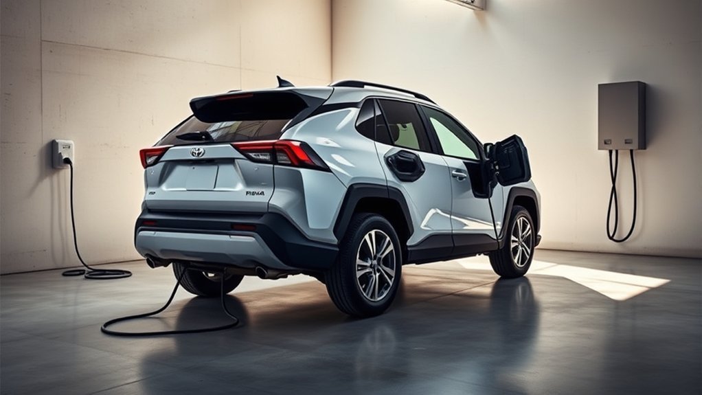 RAV4 Prime using efficient overnight Level 1 electric charging at home