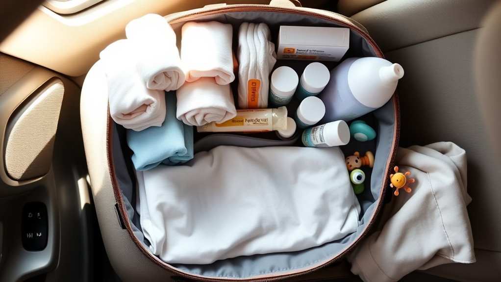 efficiently packed travel essentials