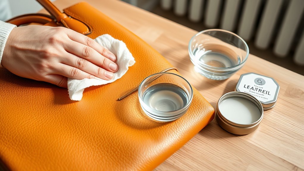 eliminate leather water stains