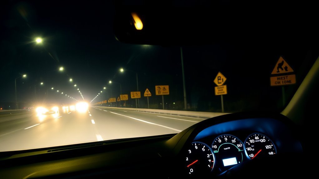 RAV4 nighttime driving with Automatic High Beams and Road Sign Assist support