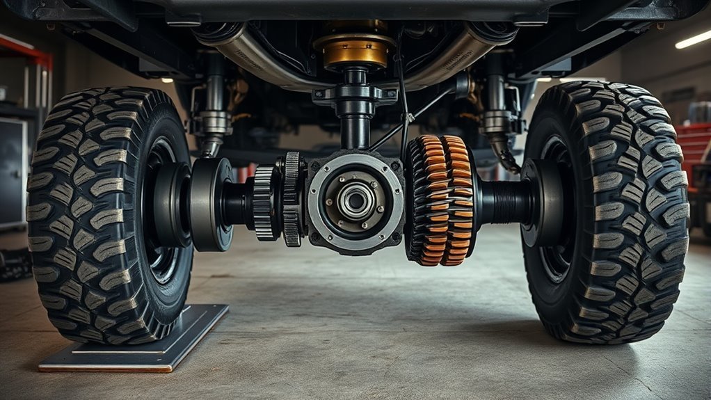 locking differential improving traction on uneven off-road terrain
