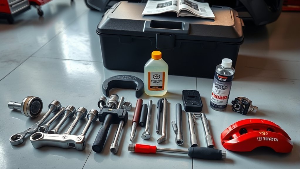 essential tools for Toyota Camry front brake pad replacement