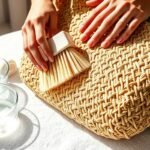 gently clean straw bag