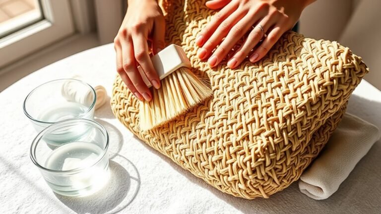 gently clean straw bag