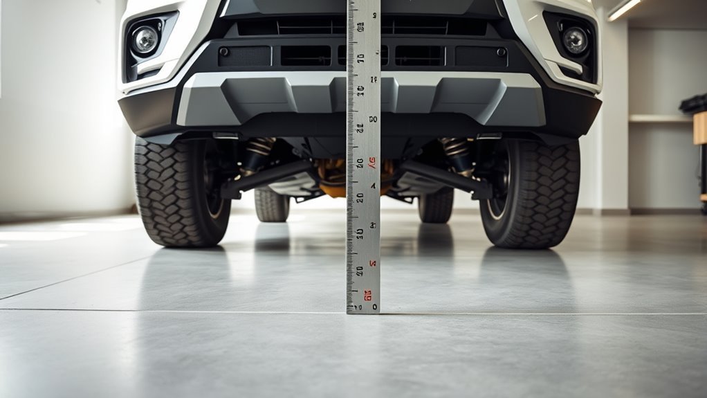 Vehicle ground clearance showing the vertical gap between the lowest underbody point and uneven terrain