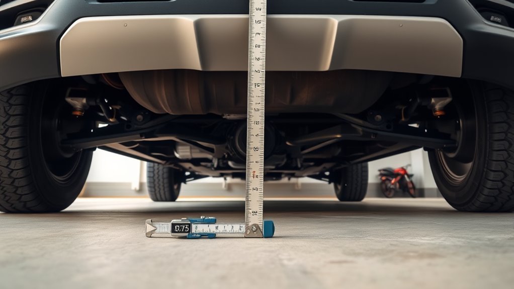 Ground clearance measurement differences between factory specifications and real-world vehicle setup