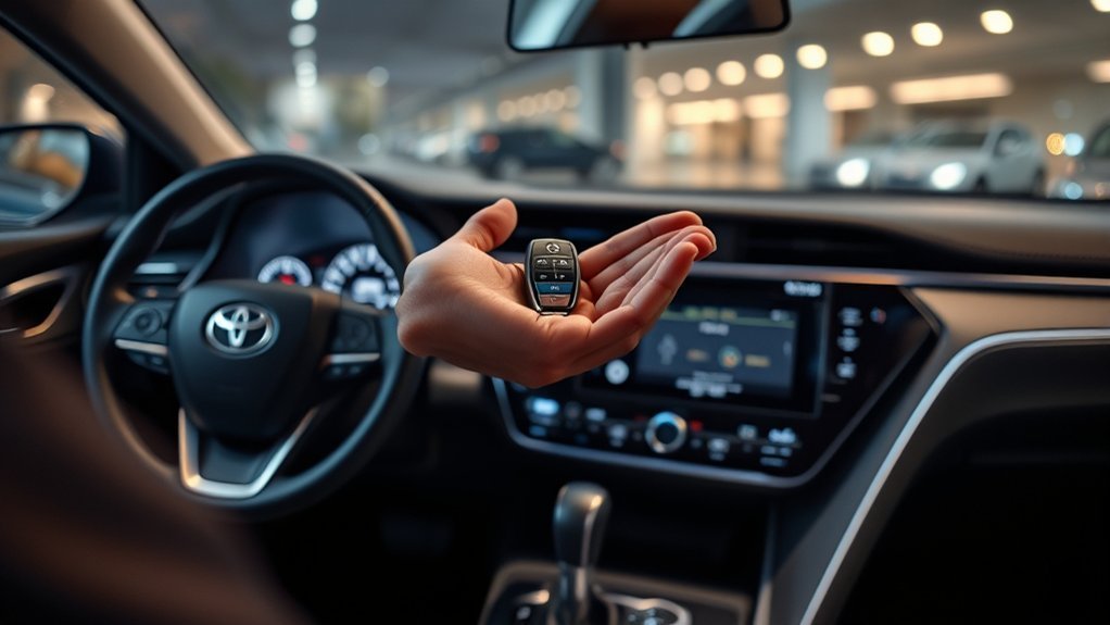 Toyota Camry keyless entry system with key fob and smart access features