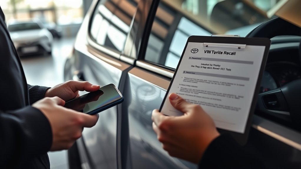 Toyota RAV4 VIN location on windshield, driver-side door jamb, and vehicle documents