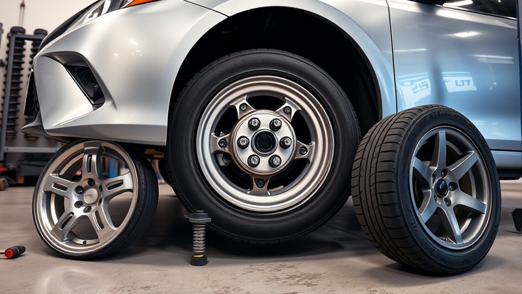 Lowered Toyota Camry fitment guidelines showing wheel width, tire size, fender clearance, and rubbing points