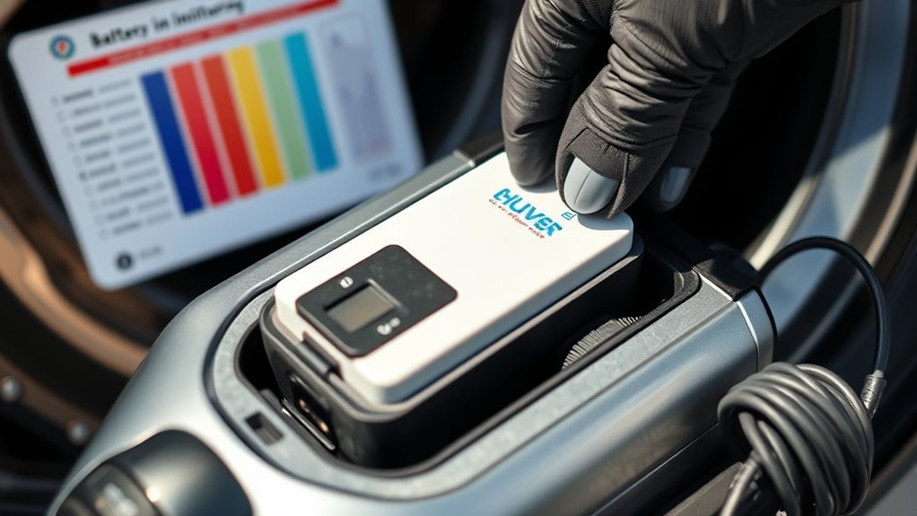 Monitoring cordless tire inflator battery charge and inflation performance