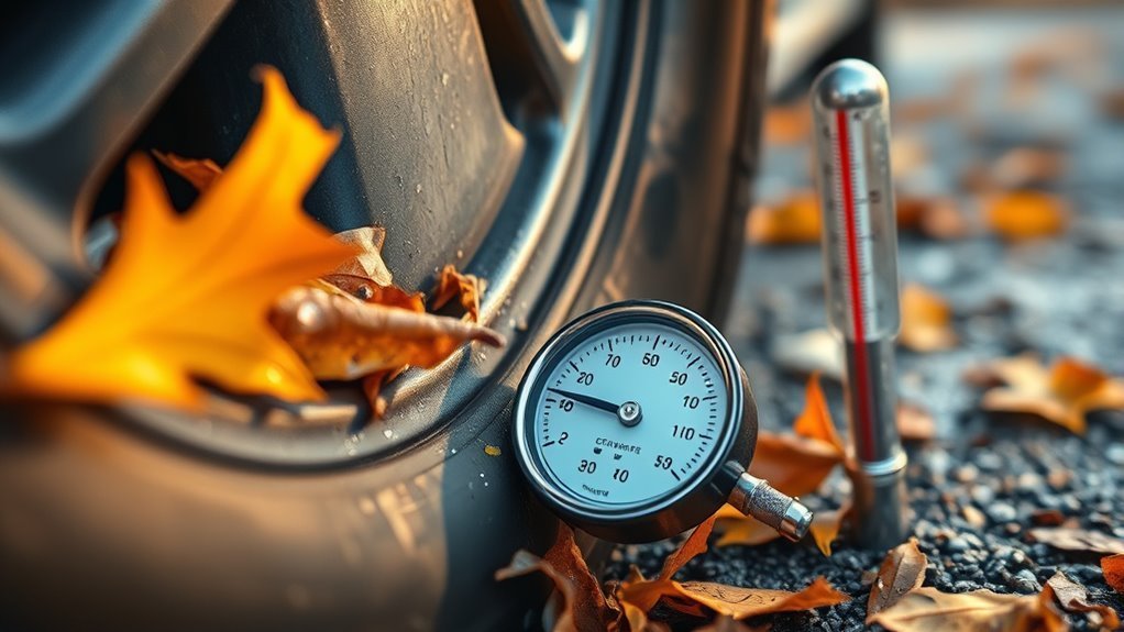Tire Pressure Temperature Guide: 1–2 PSI Rule 2026 3 driver monitoring tire pressure during seasonal temperature changes