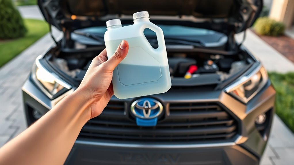 Washer Fluid for Toyota RAV4: Safe 2026 Refill Guide 2 Toyota RAV4 hood opened and secured for washer fluid maintenance
