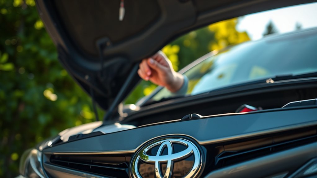 Toyota Camry Headlight Bulb Replacement: DIY Guide 2 Toyota Camry hood open for headlight bulb replacement