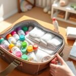 organized daycare diaper packing