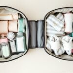 organized twin diaper supplies