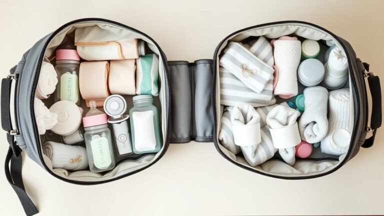 organized twin diaper supplies