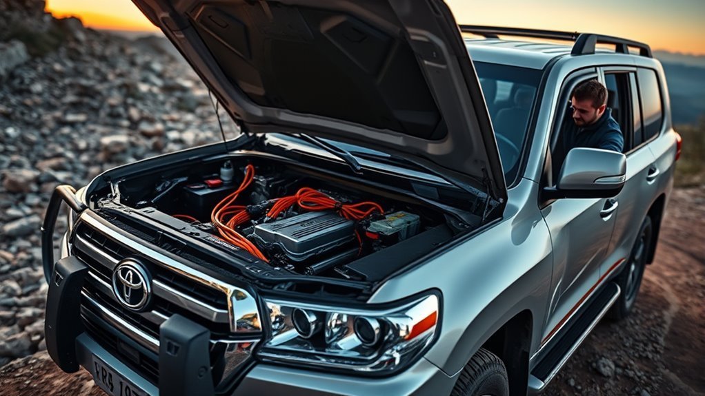 Toyota Land Cruiser i-FORCE MAX hybrid performance and efficiency illustration