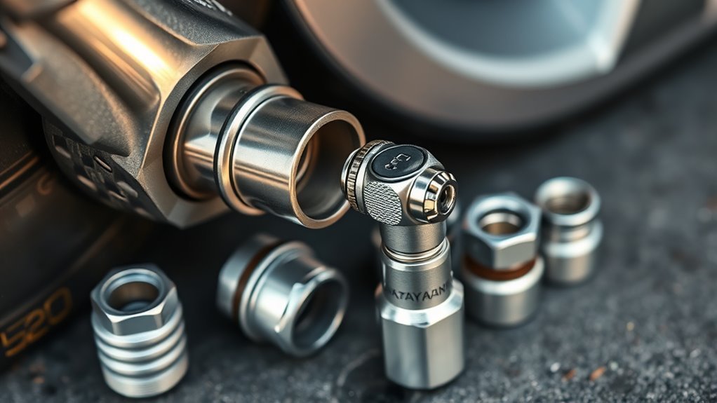 properly seated tire inflator chuck preventing air leaks at the valve stem