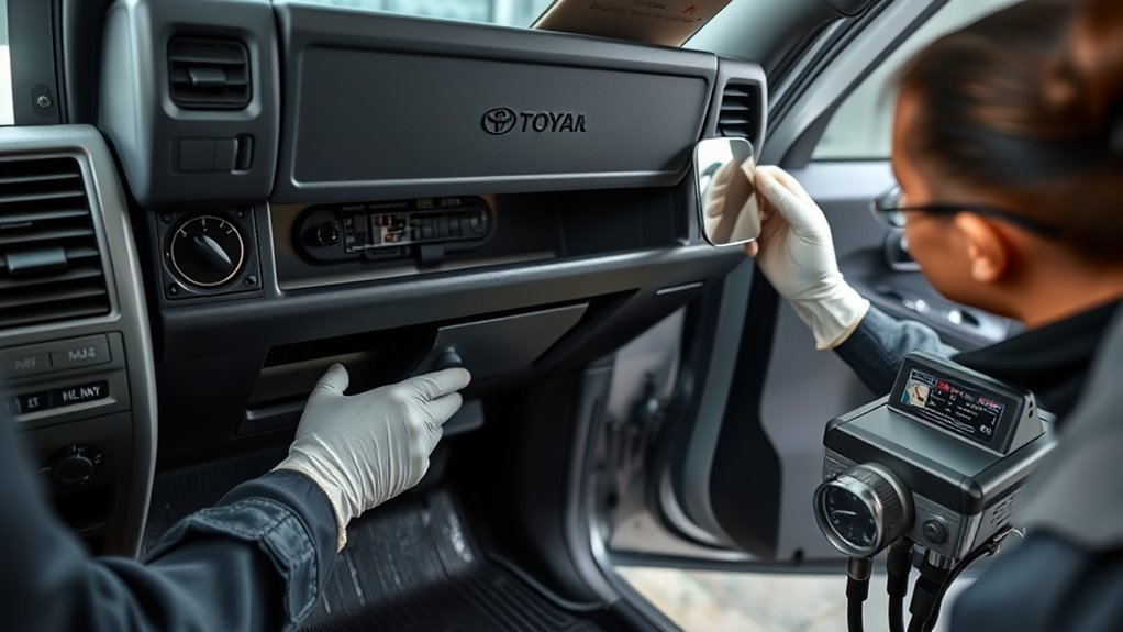 Professional Toyota 4Runner A/C service for persistent musty odor, evaporator cleaning, drain problems, and leak diagnosis