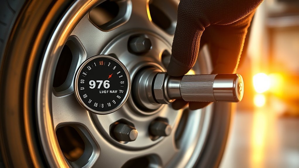 Torque wrench tightening a Toyota RAV4 lug nut to the proper specification