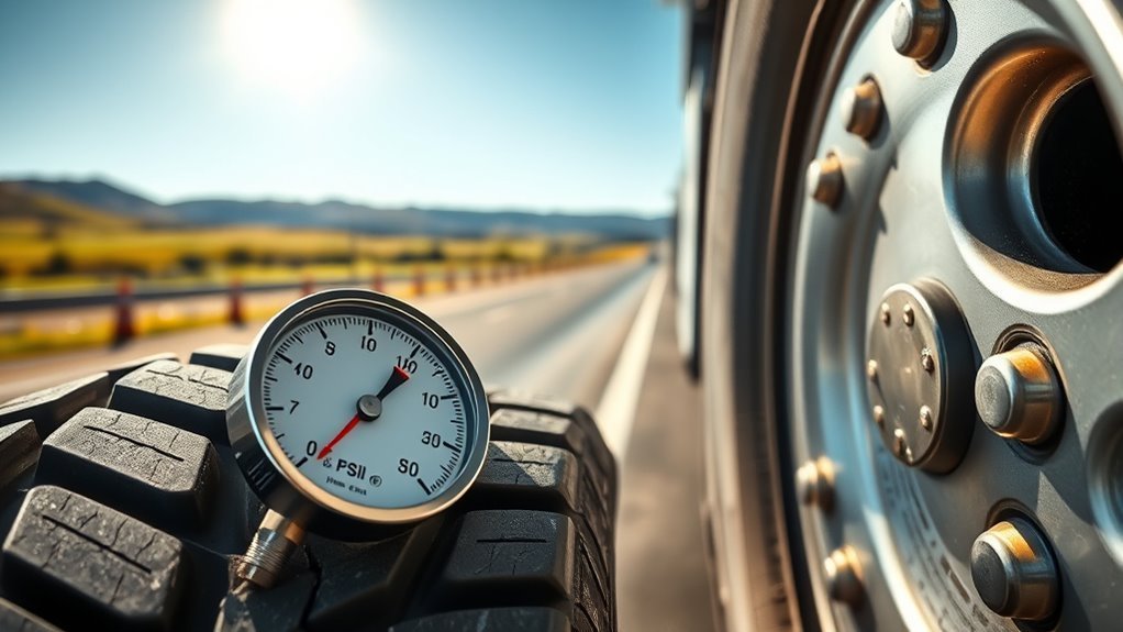 Truck Tire PSI Guide 2026: 35–120+ Pressure Tips 2 Checking proper truck tire pressure with a tire gauge