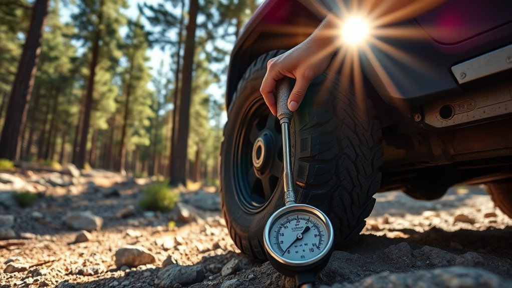 step by step process for airing down off-road tires with a tire deflator