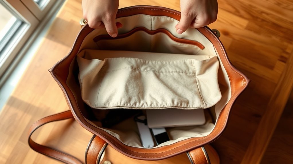 How to Fit a Purse Organizer Without Stretching the Bag 1 properly place purse organizer
