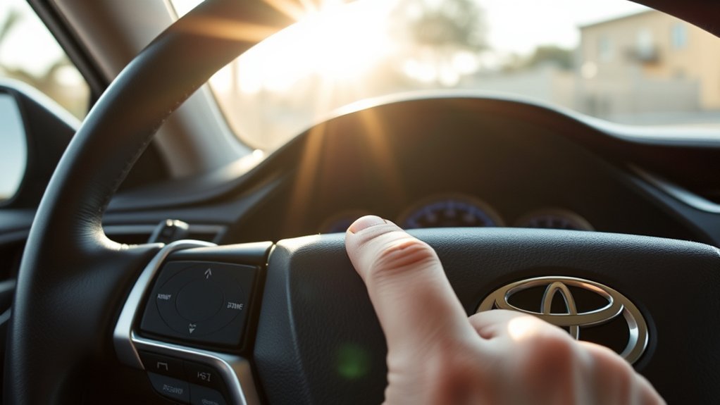 Toyota Camry driver resuming the previously set cruise control speed