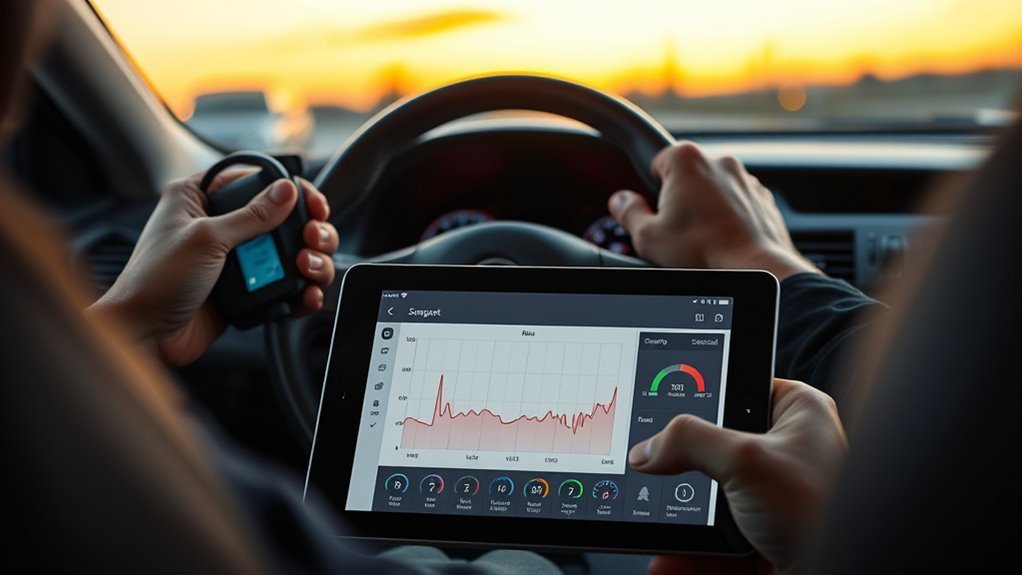 OBD2 live data screen showing real-time diagnostic sensor readings