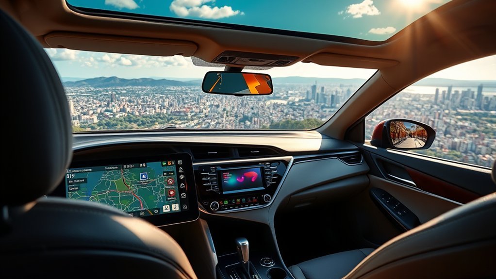 Toyota Camry navigation screen showing real-time route and traffic guidance