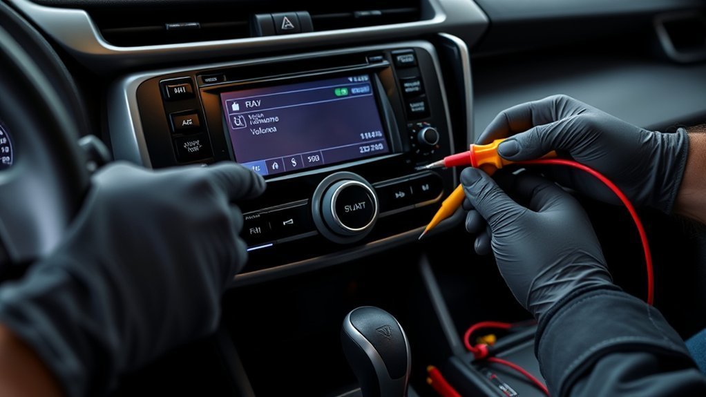 Toyota RAV4 audio system maintenance and connector checks