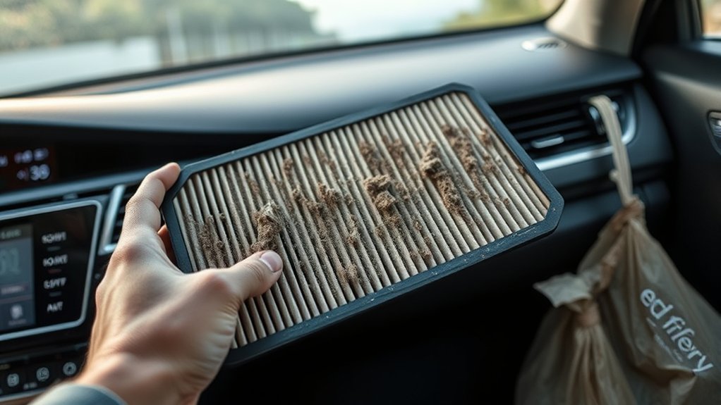 Cabin Air Filter: Toyota Camry DIY Replacement Guide 3 Removing and inspecting an old Toyota Camry cabin air filter before disposal