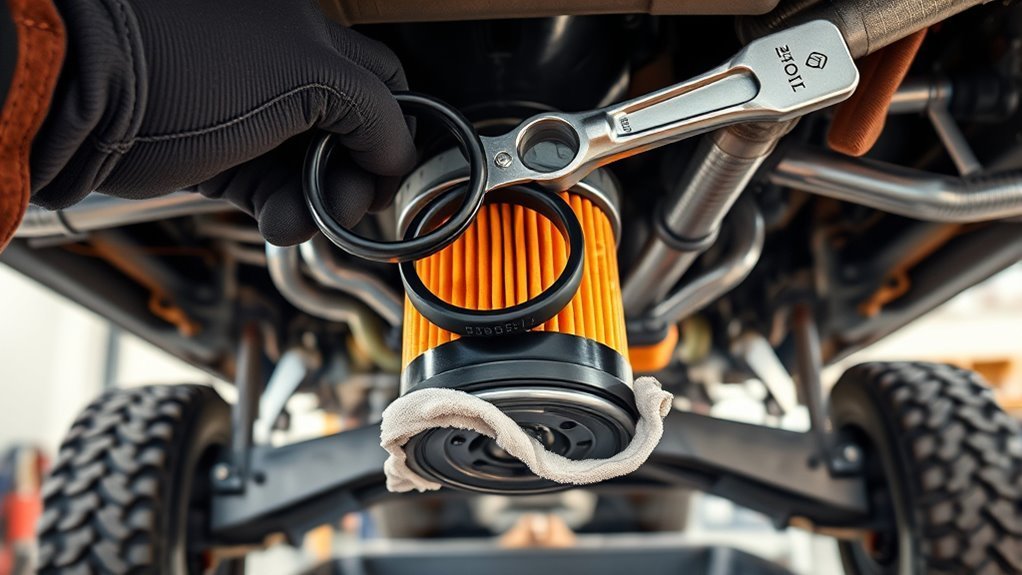 4Runner Oil Change Guide: 5th & 6th Gen Safe DIY Steps 3 Carefully replacing a Toyota 4Runner oil filter and lubricating the new seal