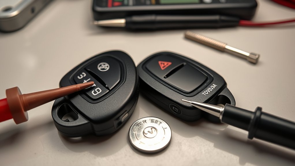 RAV4 key fob battery replacement with CR2032 coin cell