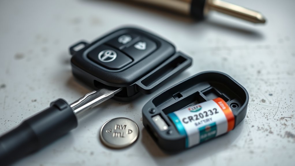 Toyota RAV4 key fob battery replacement with CR2032 coin cell