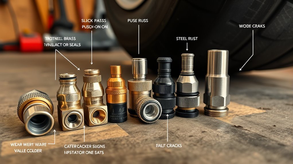 worn tire inflator chuck showing signs it should be replaced